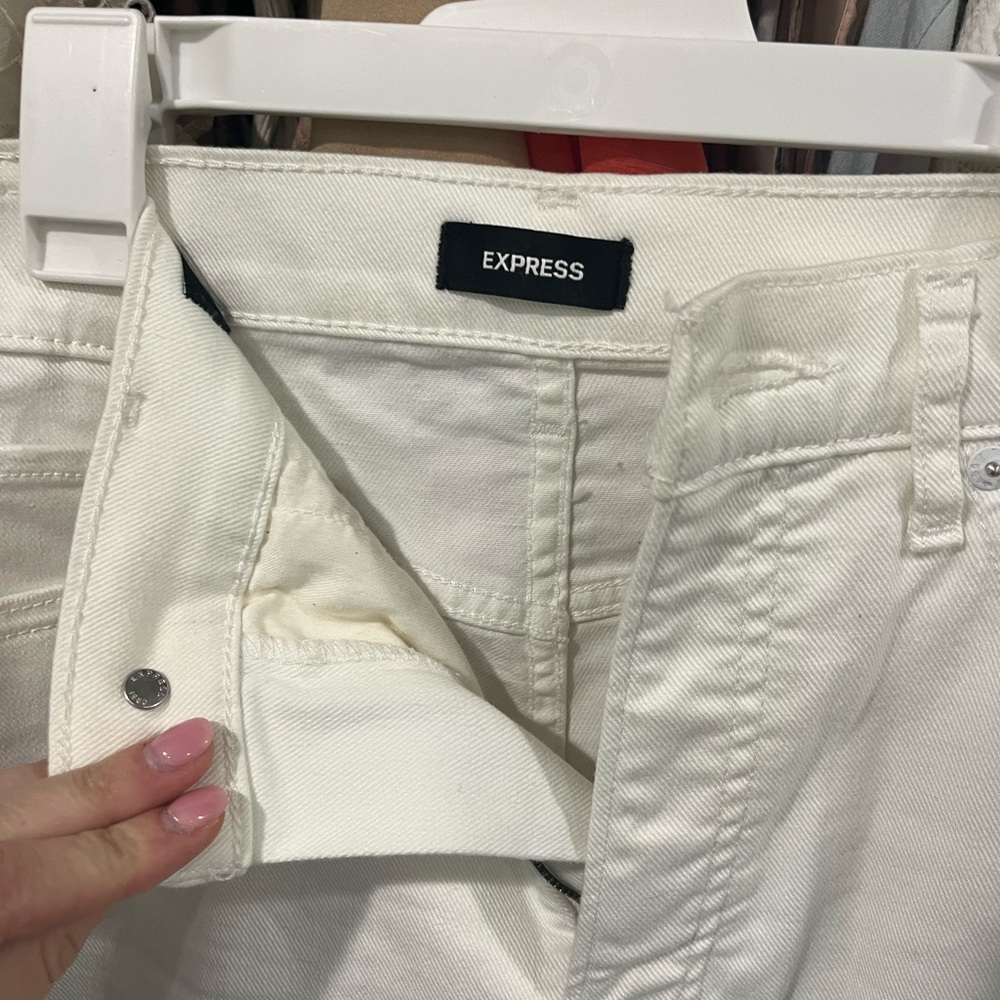 Express Modern Straight Cream Pants